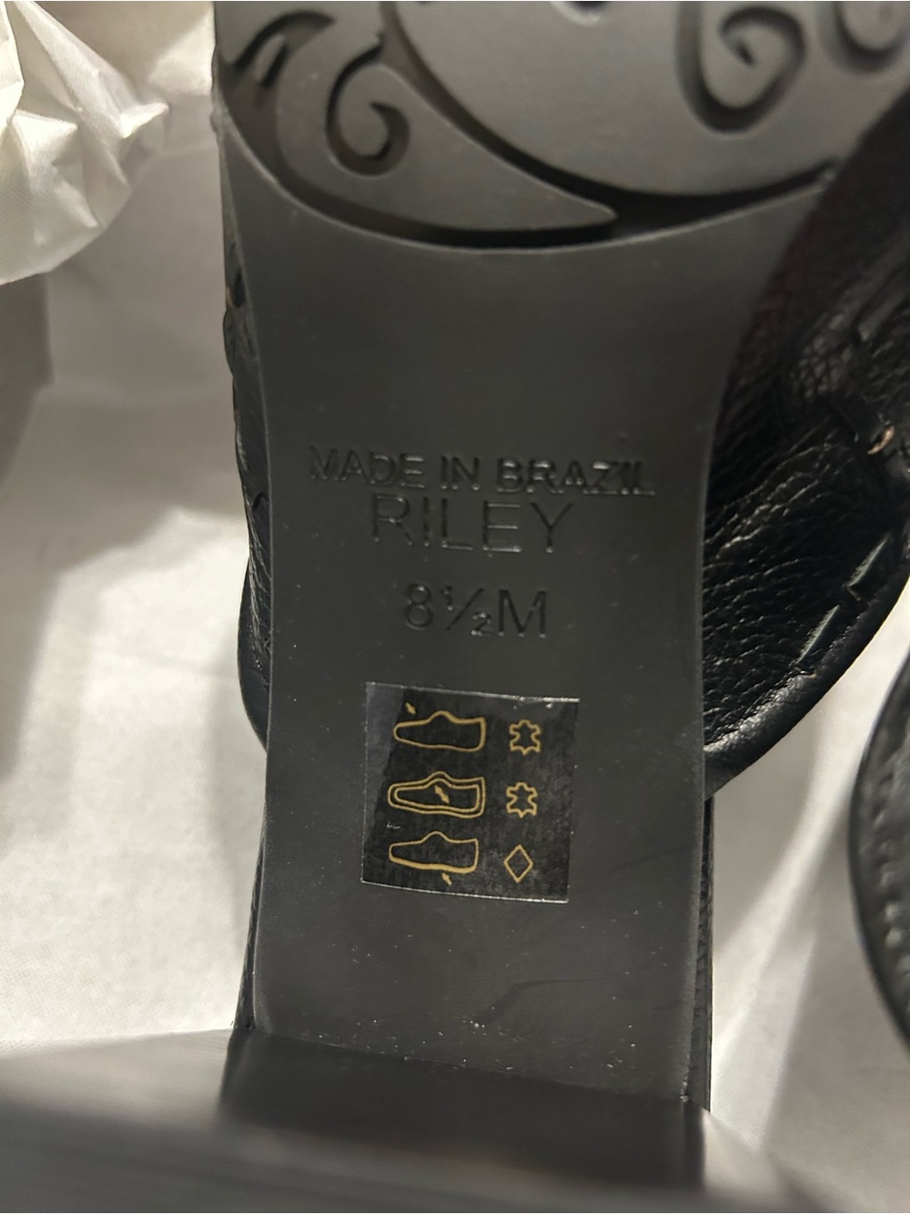 Brighton Black “Riley” Leather Slide Sandals - Picture 5 of 8